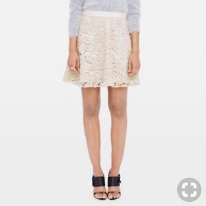 Club Monaco Cream & Gold Lace & Floral Skirt - Size 6